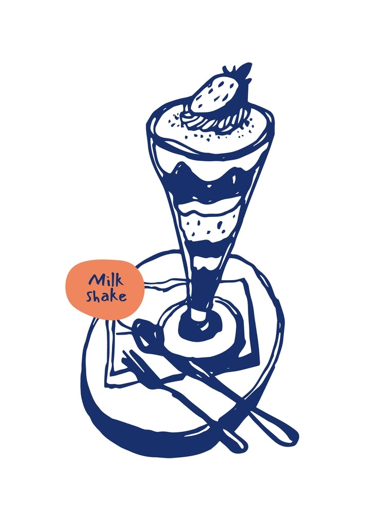 Minimal Food Poster – Milkshake Illustration for Kitchen and Café Decor