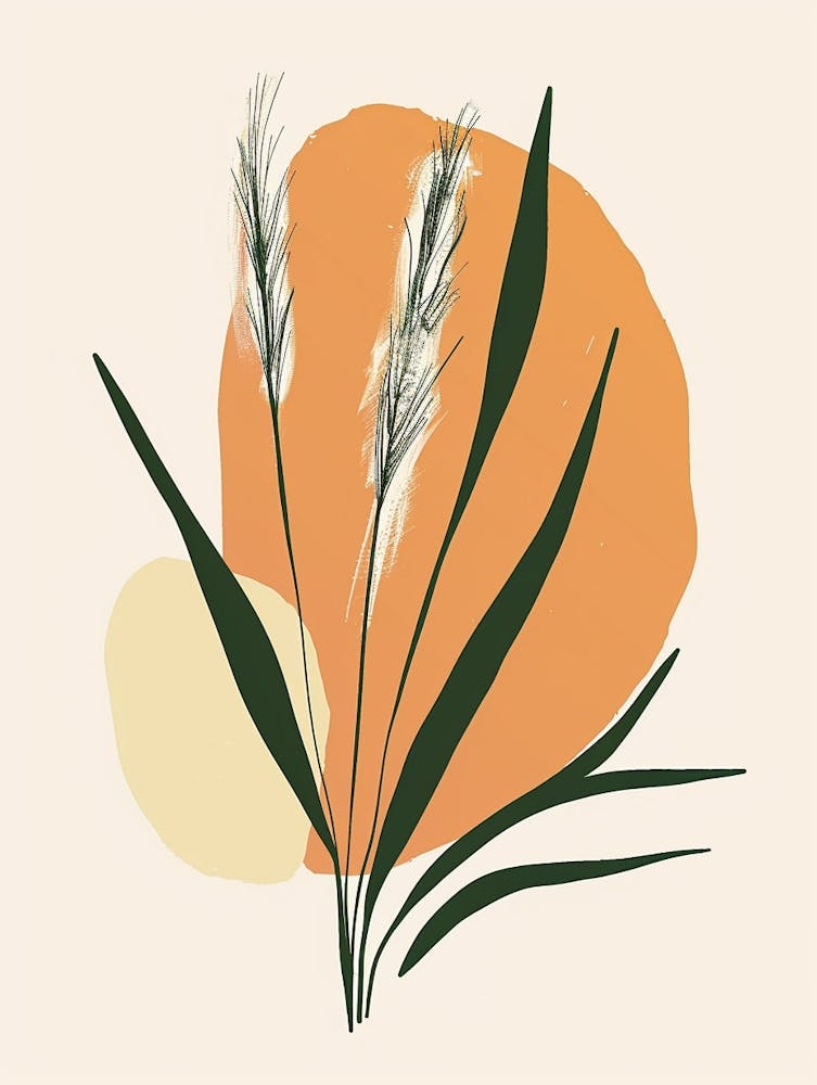 Graspflanze – Minimalistische Illustration 8