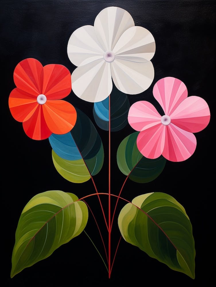 Impatiens 4 Hilma Af Klint Inspired Flower Illustration