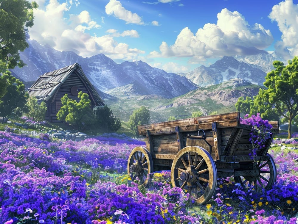 Wagon In The Mountains