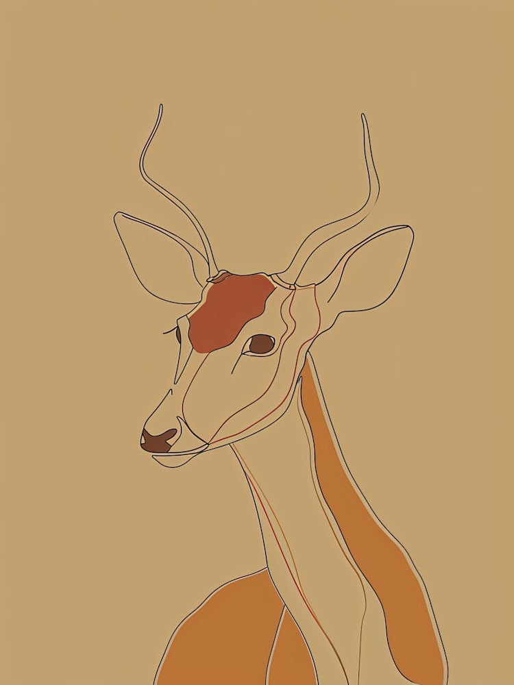 Antelope - Boho, Line Art 3