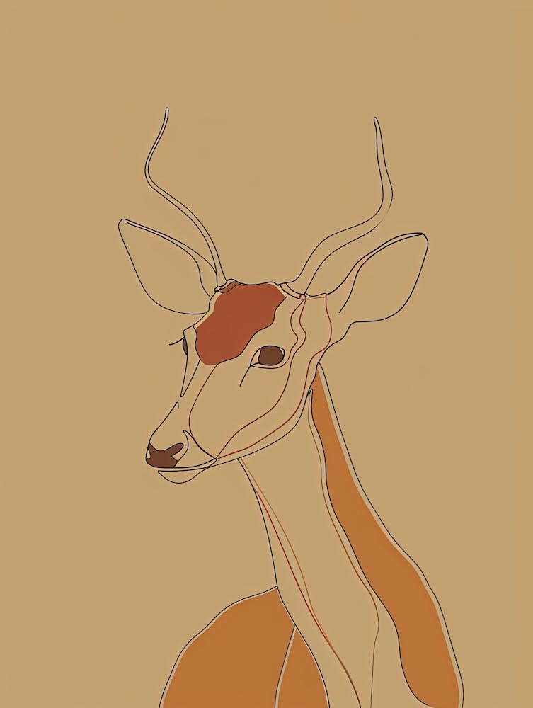 Antelope - Boho, Line Art 3