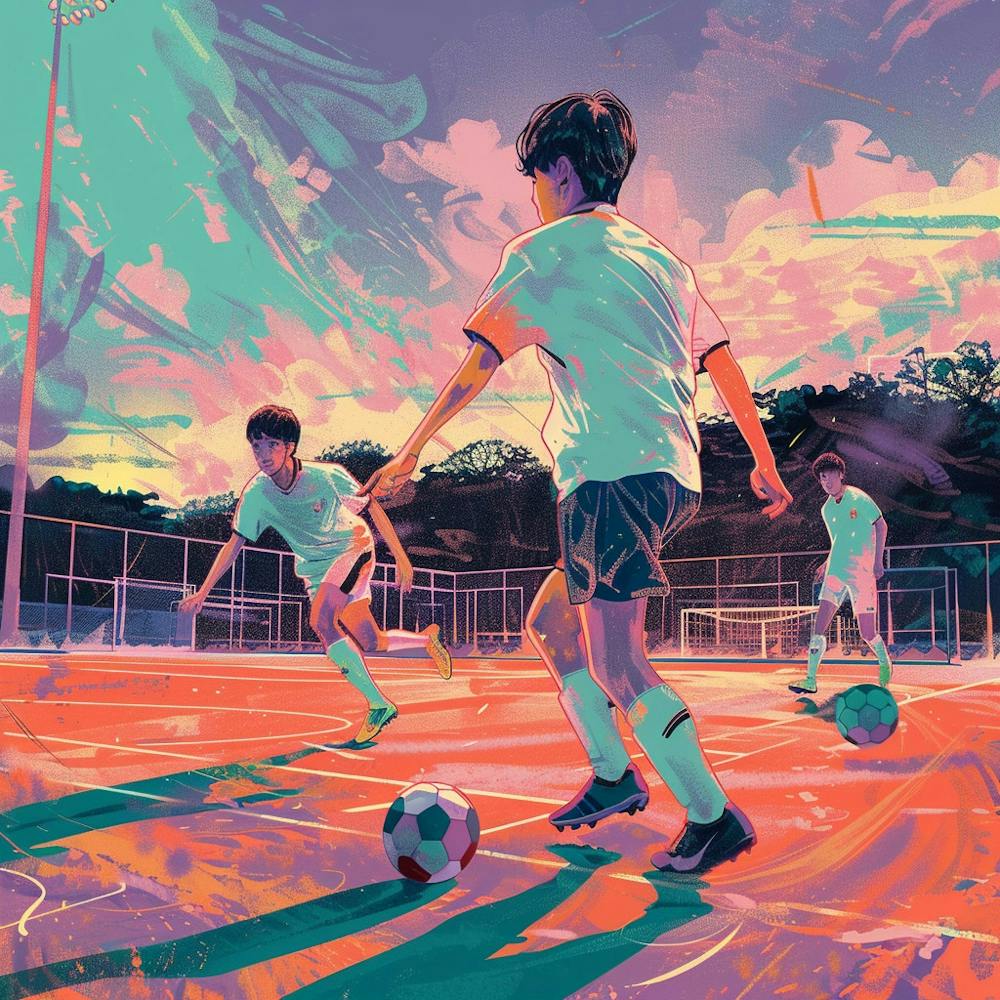 Soccer Players Playing Soccer