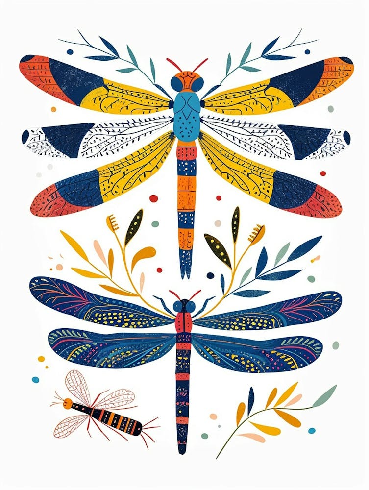 Colourful Insect Illustration Dragonfly 7