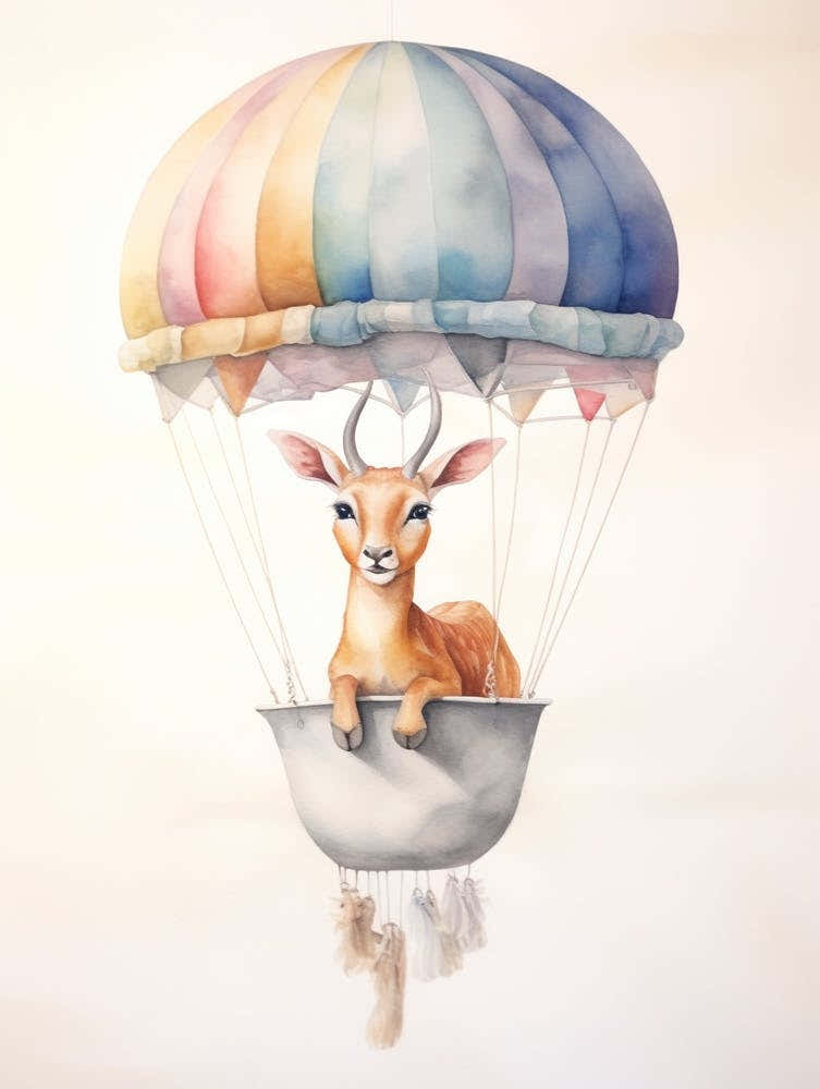 Baby Antelope In A Hot Air Balloon