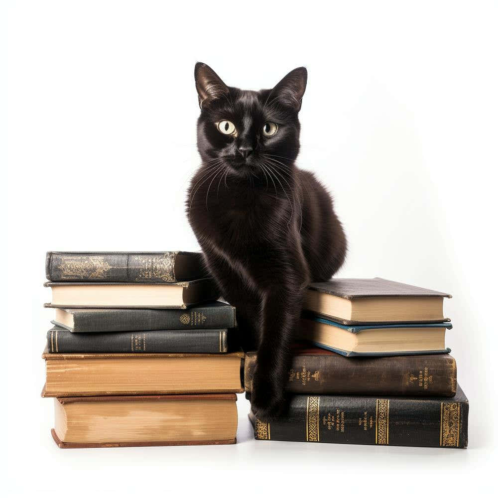 Black Cat On Books