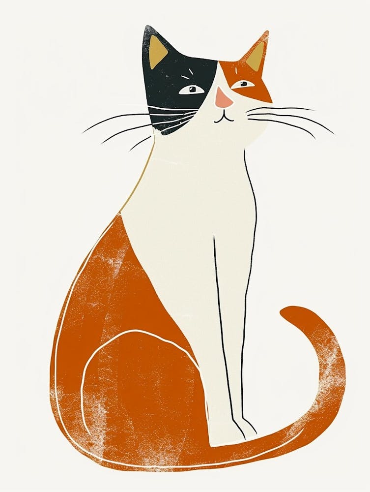 Turkish Van Cat Clipart Illustration 5