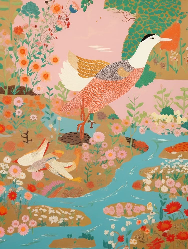 Maximalist Bird Painting Duck 2