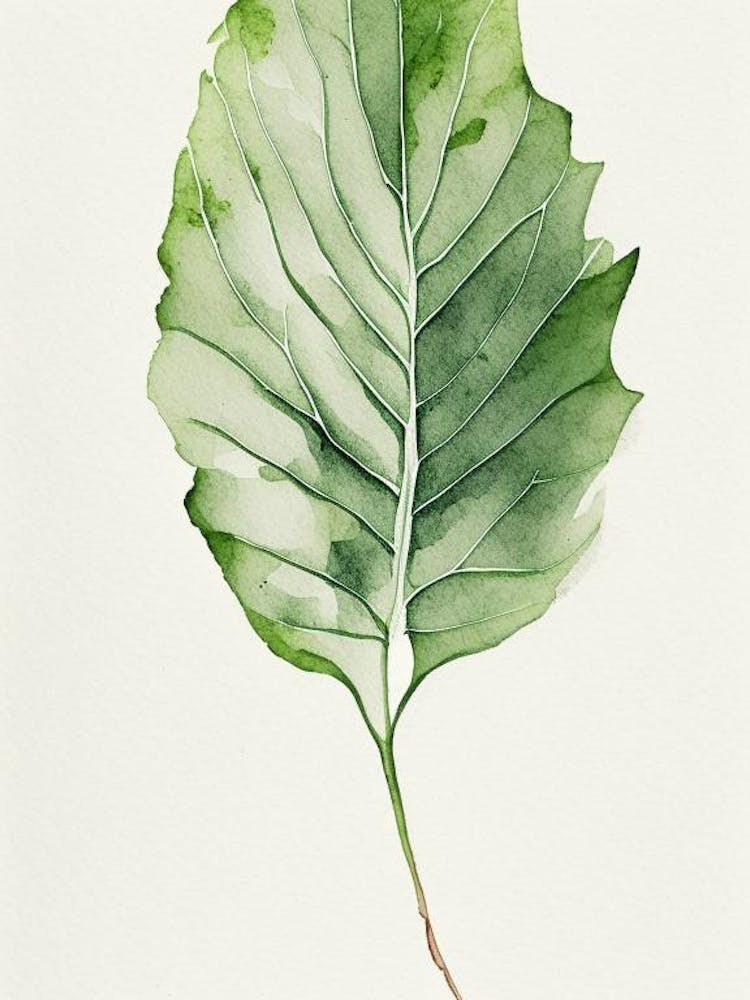 Wild Lettuce Leaf Minimalist Watercolour 4