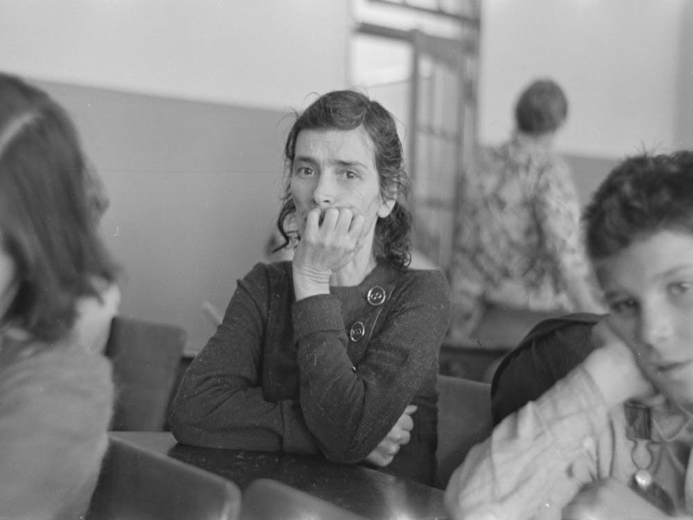Woman Flood Refugee In Schoolhouse At Sikeston, Missouri By Russell Lee