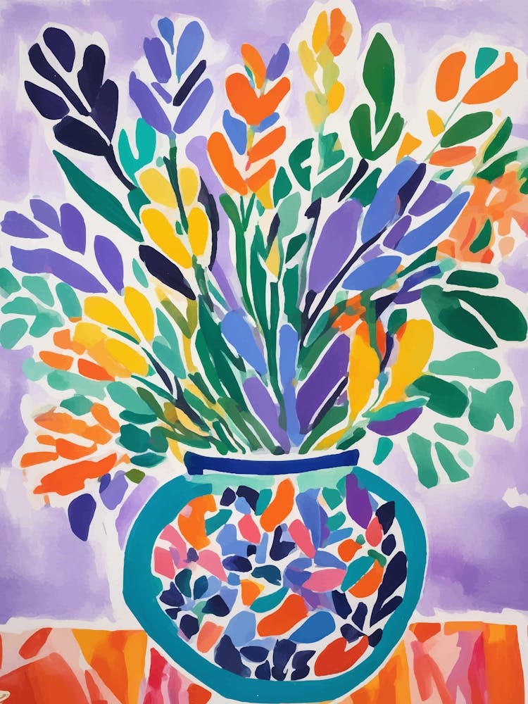 Cheerful Flowers In A Vase