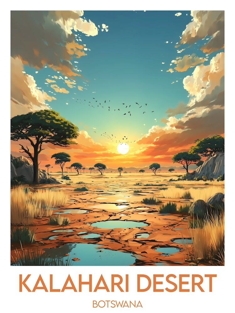 Affiche de voyage Kalahari Desert