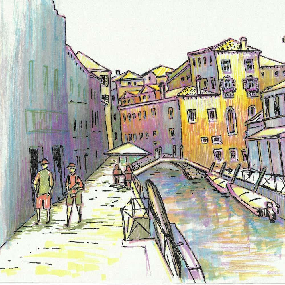 Colourful Venice Channels Square