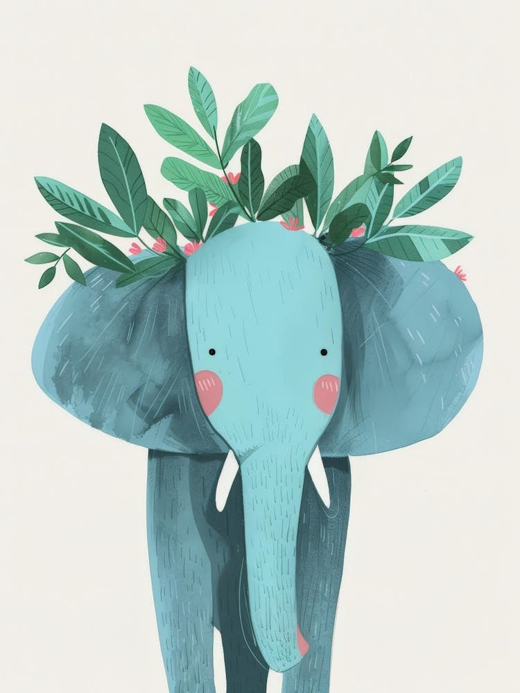 Elephant With Leaves