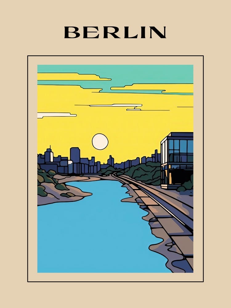 Minimal Design Style Of Berlin, Germany 4 Poster