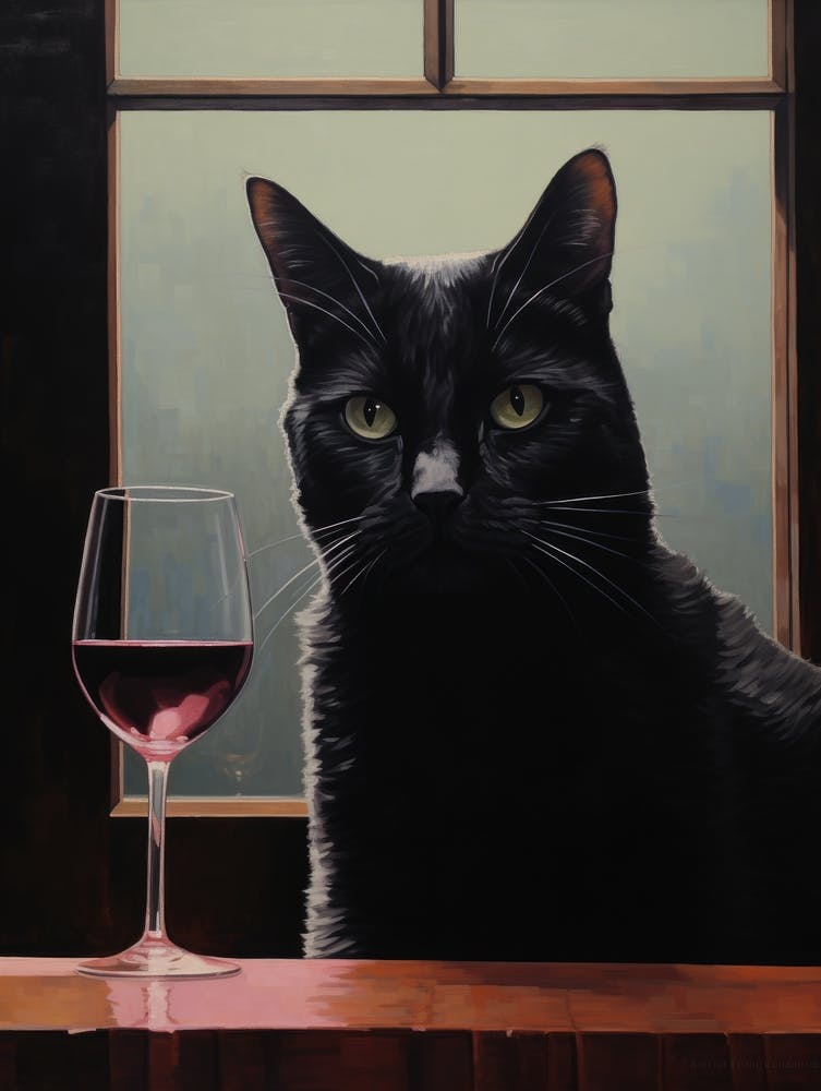 Cat With Wine Glass 3