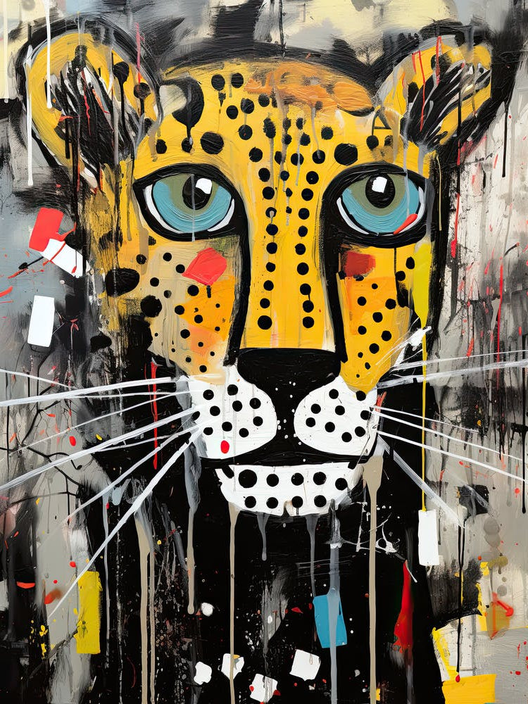 Street Safari Dreams: Cheetah's Neo-Expressionist Prowess