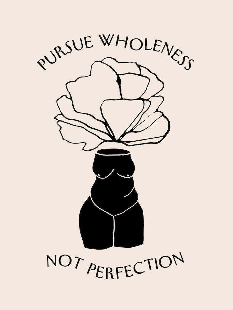 Vase Flower Head Body Positive Pursue Wholeness