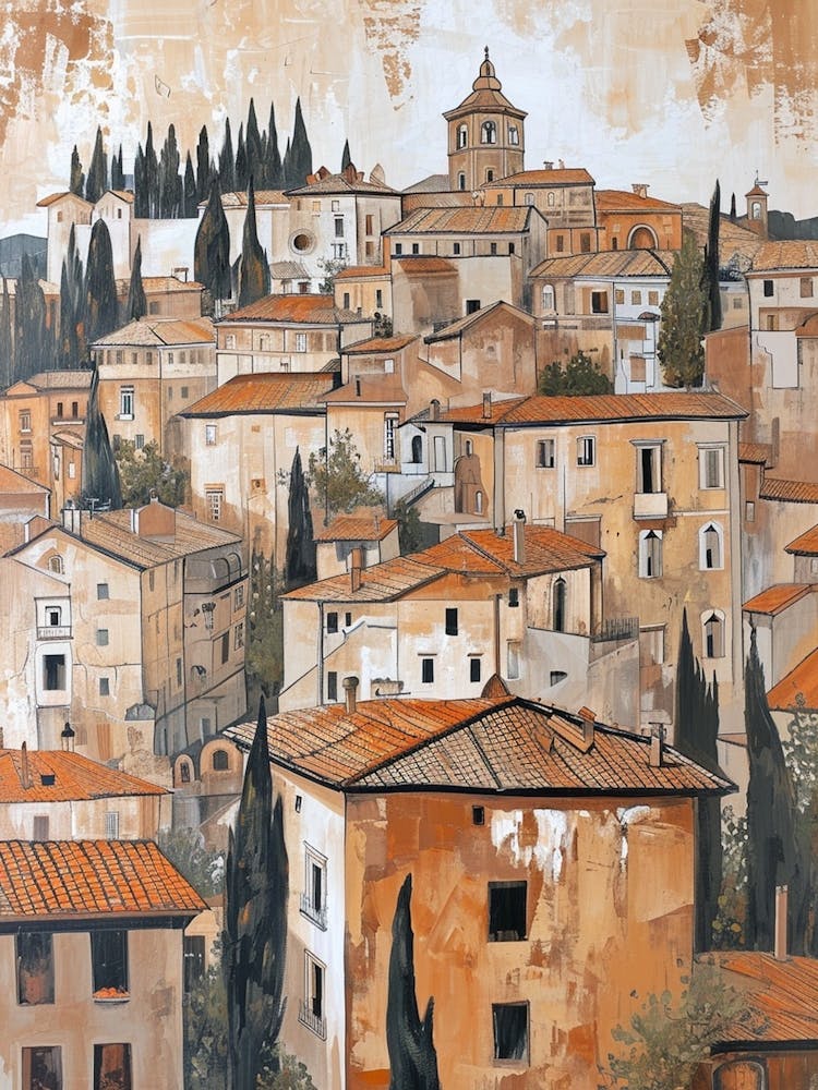 Rome Kitsch Brushstroke Cityscape 1