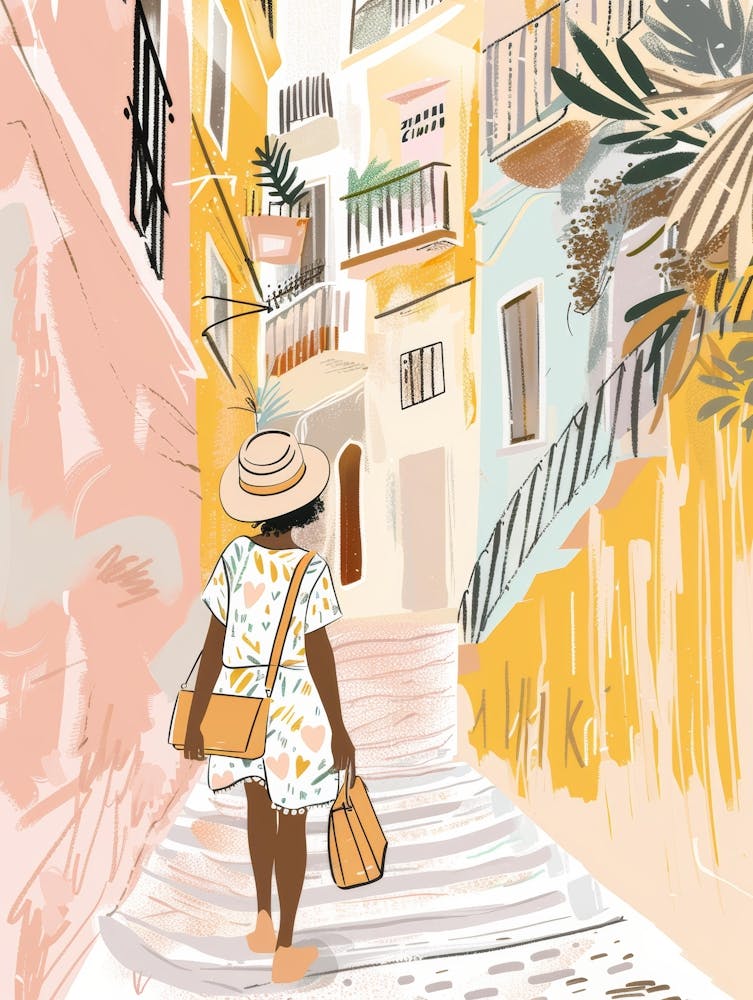 Girl Walking Down The Street 1