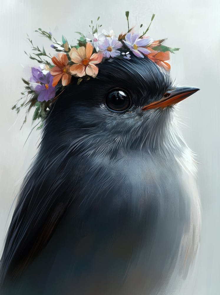 Bird With Flower Crown 1