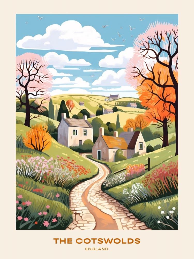 The Cotswolds England 4 Hike Poster