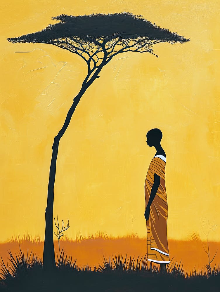 The African Woman; A Boho Stencil
