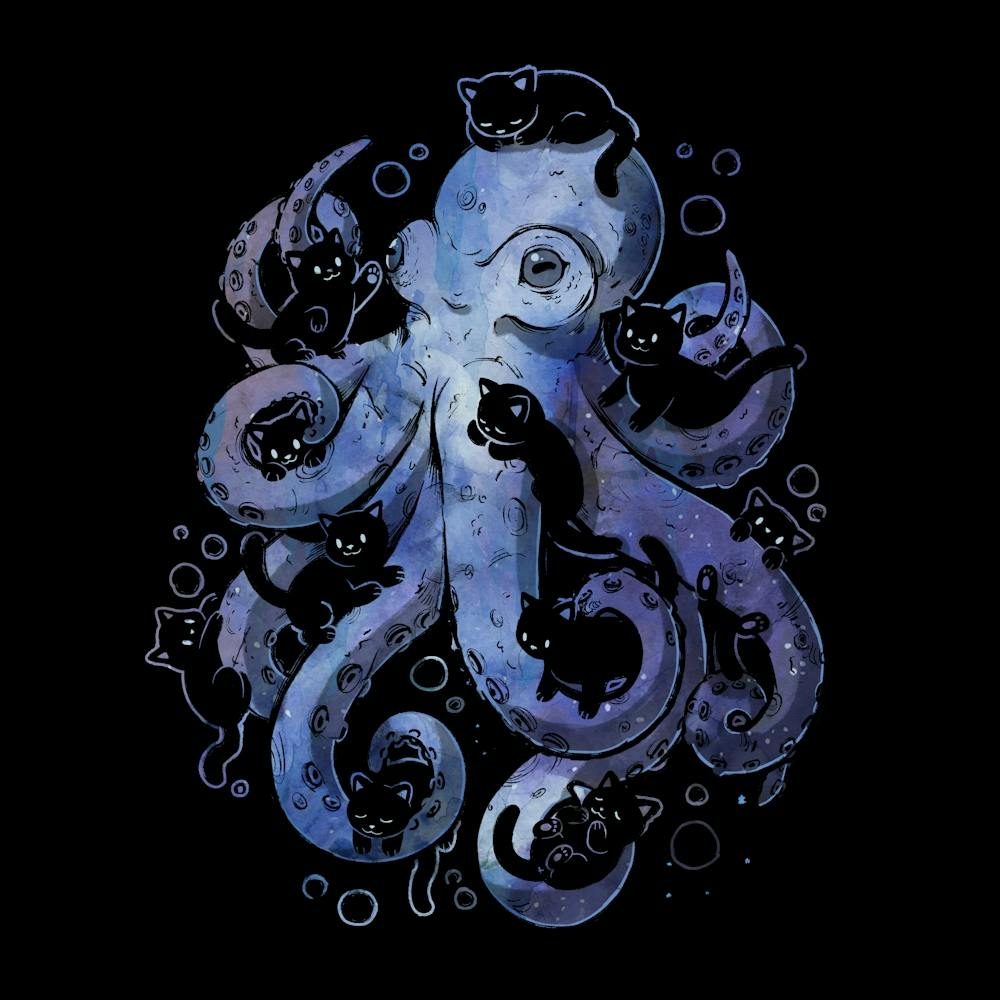 Octopurr Cute Watercolor Octopus Cat