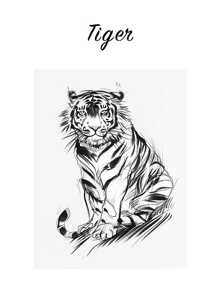 B&W Tiger Poster