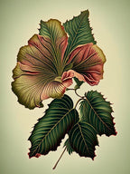 Hibiscus Leaf Vintage Botanical 1