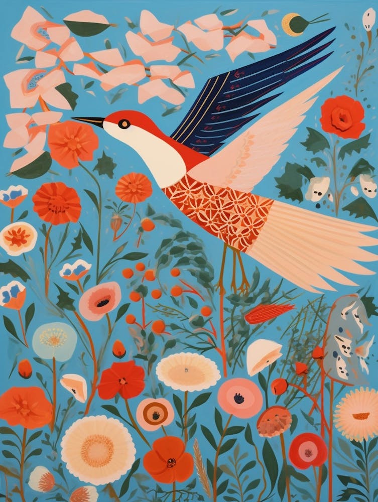 Maximalist Bird Painting Common Tern 1