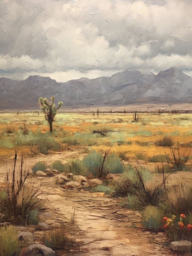 Desert Oil Painting Southwestern Vintage Wall Art