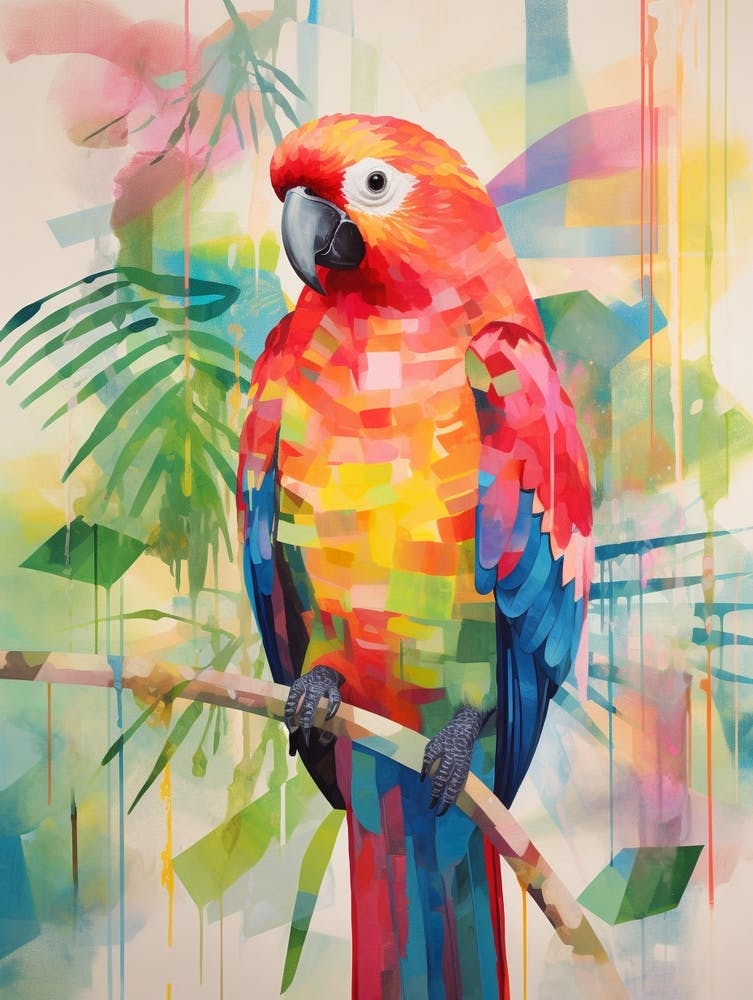 Bird Painting Collage Parrot 3