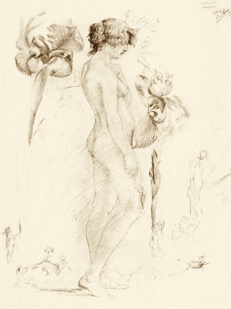 Female Nude, Solon H Borglum