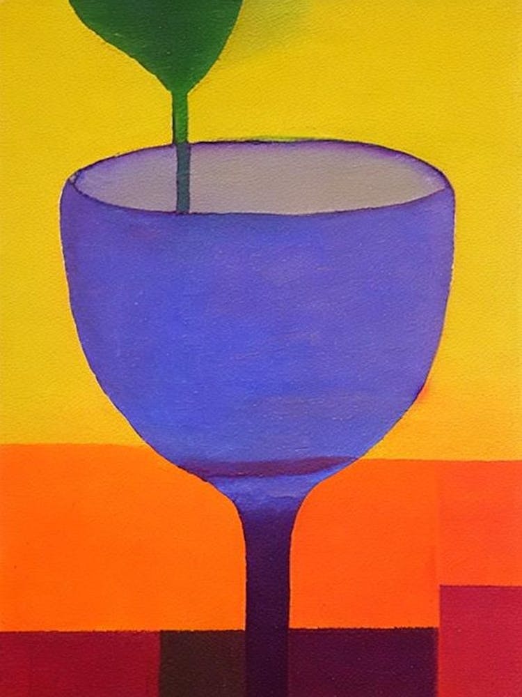 Blue Hawaiian Paul Klee Inspired Abstract Cocktail Poster