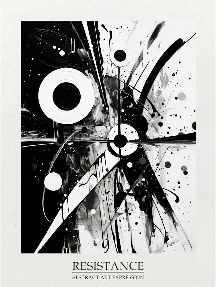 Resistance Abstract Black And White 3 Poster