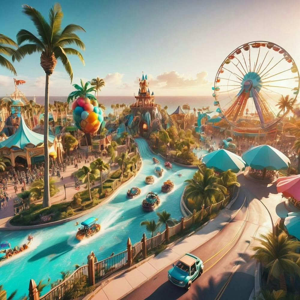 Sunrise at the theme Park