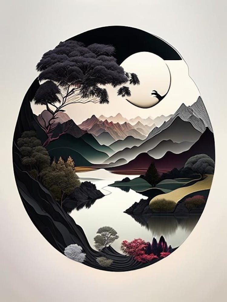 Landscapes 5, Yin and Yang Illustration