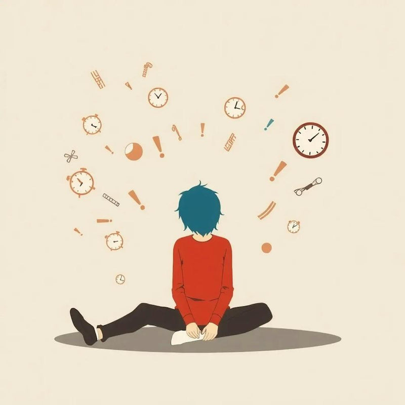 Boy Sitting On The Floor- Overwhelmed Mind