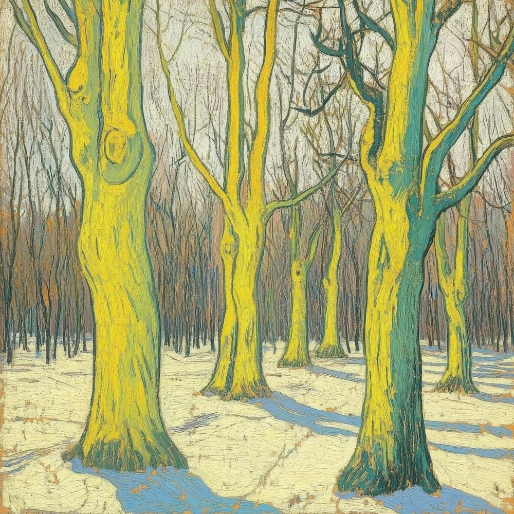 Four Trees In The Snow