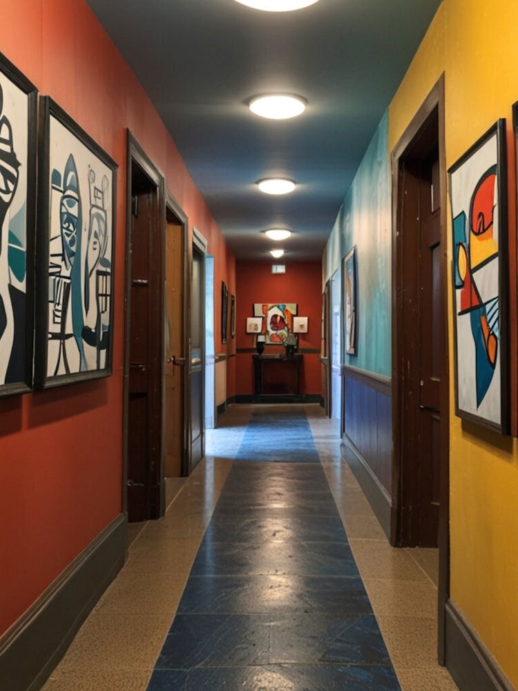 Hallway With Art