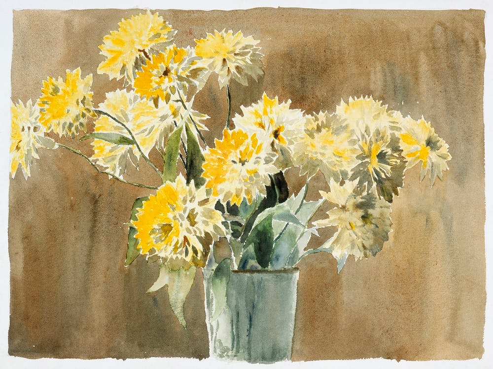 Vase With Yellow Flowers (1915), Hannah Borger Overbeck