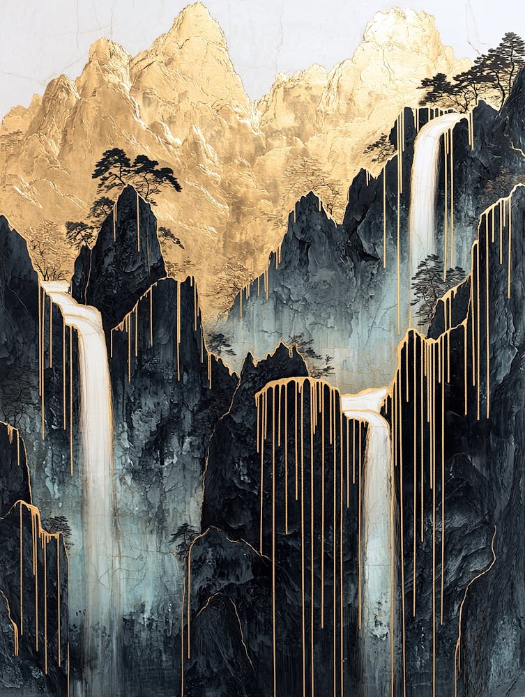 Appalachian Mountains Golden Peaks - Metallic Grandeur