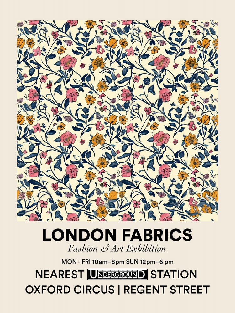 Affiche Marigold Mist Bloom Motifs Floraux Tissus de Londres 1