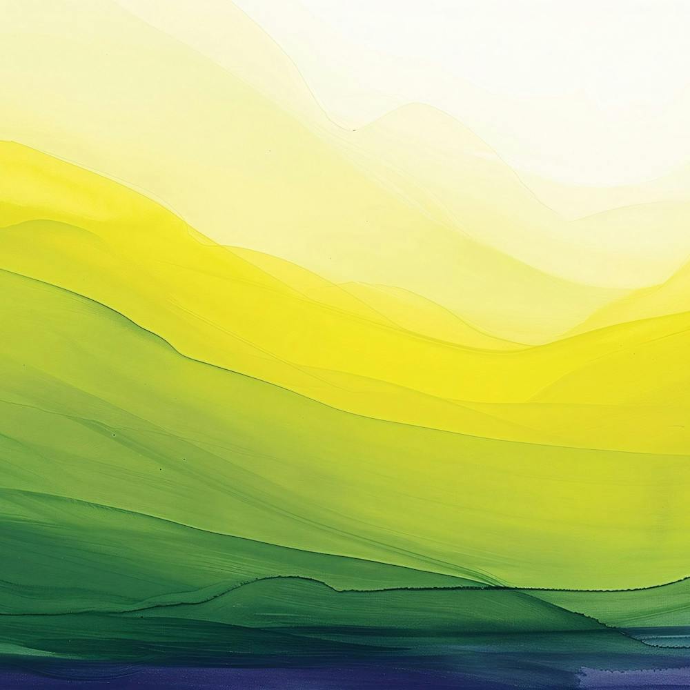 Abstract - Yellow And Green Mountains