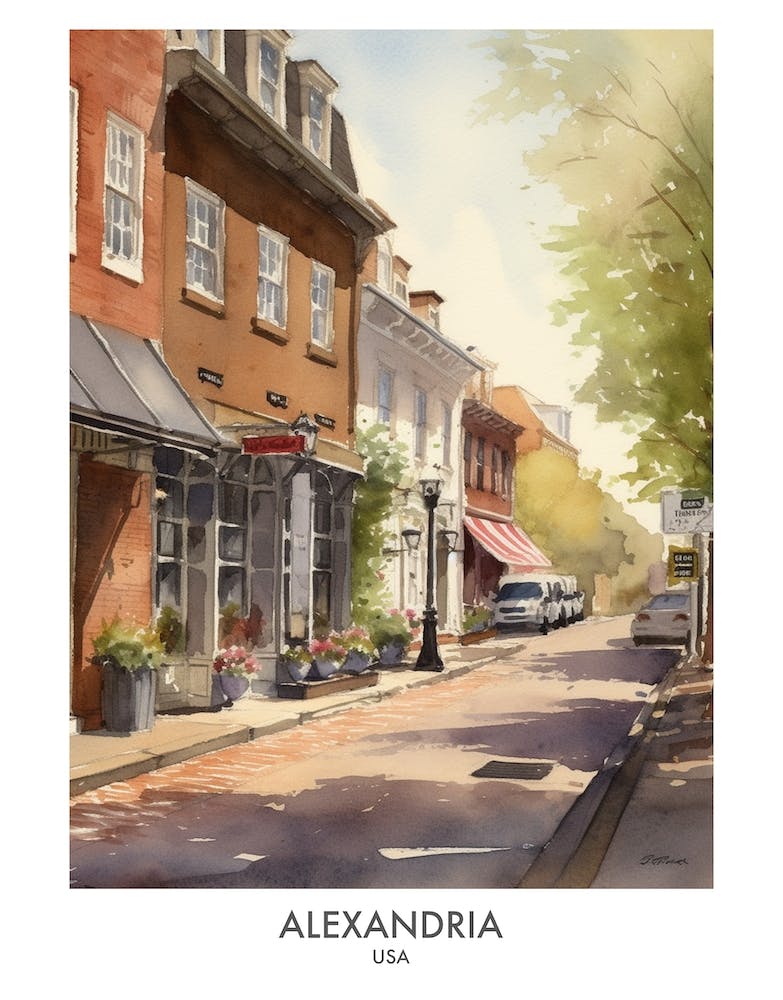 Alexandria 1 Watercolour Travel Poster