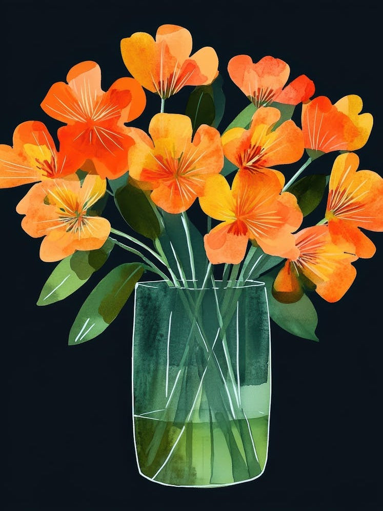 Orange Flowers In A Vase 6