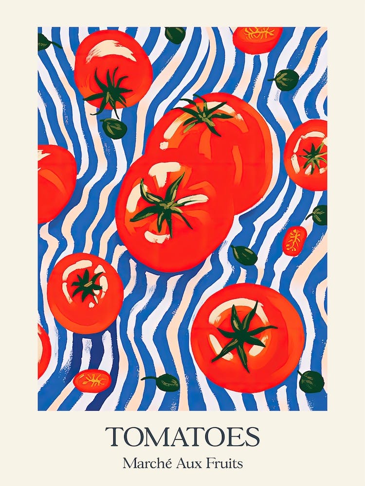 Marche Aux Fruits Tomatoes Fruit Summer Illustration 4