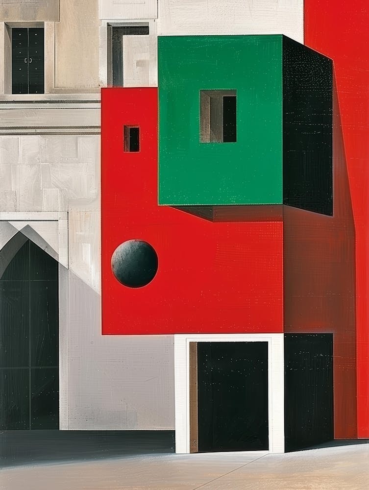 Red And Green Building