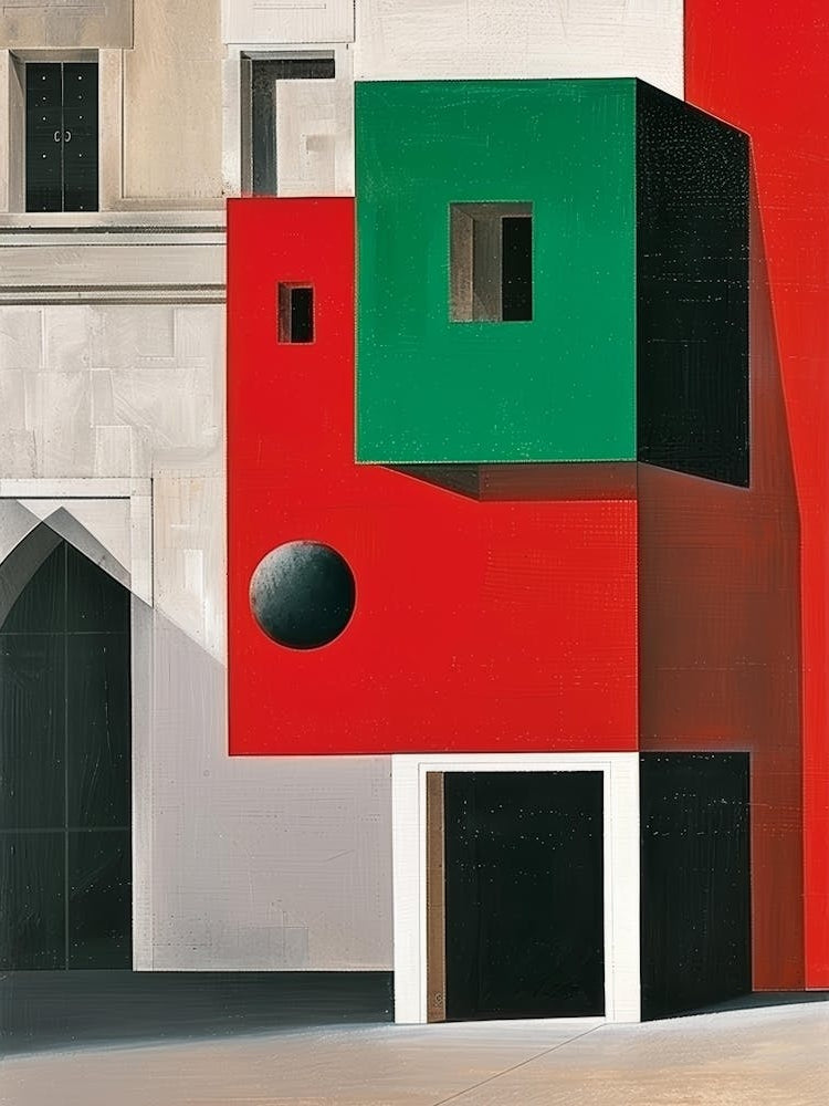 Red And Green Building